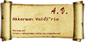 Akkerman Valéria névjegykártya